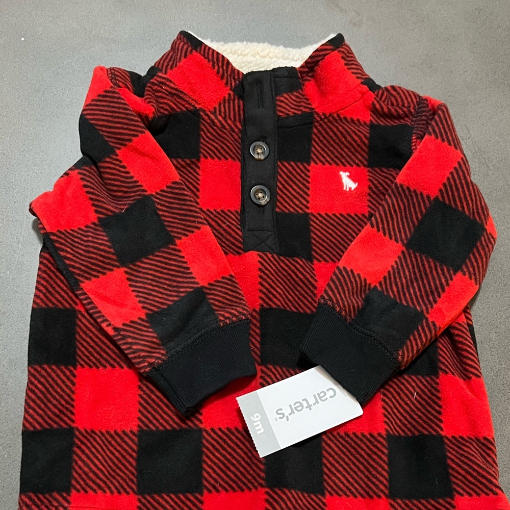 Carters Red Plaid Pullover - 9 months - NWT